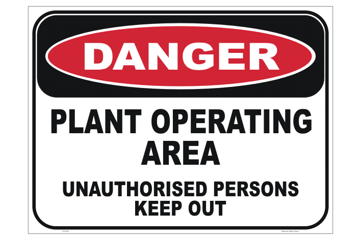 Plant Operating Area sign