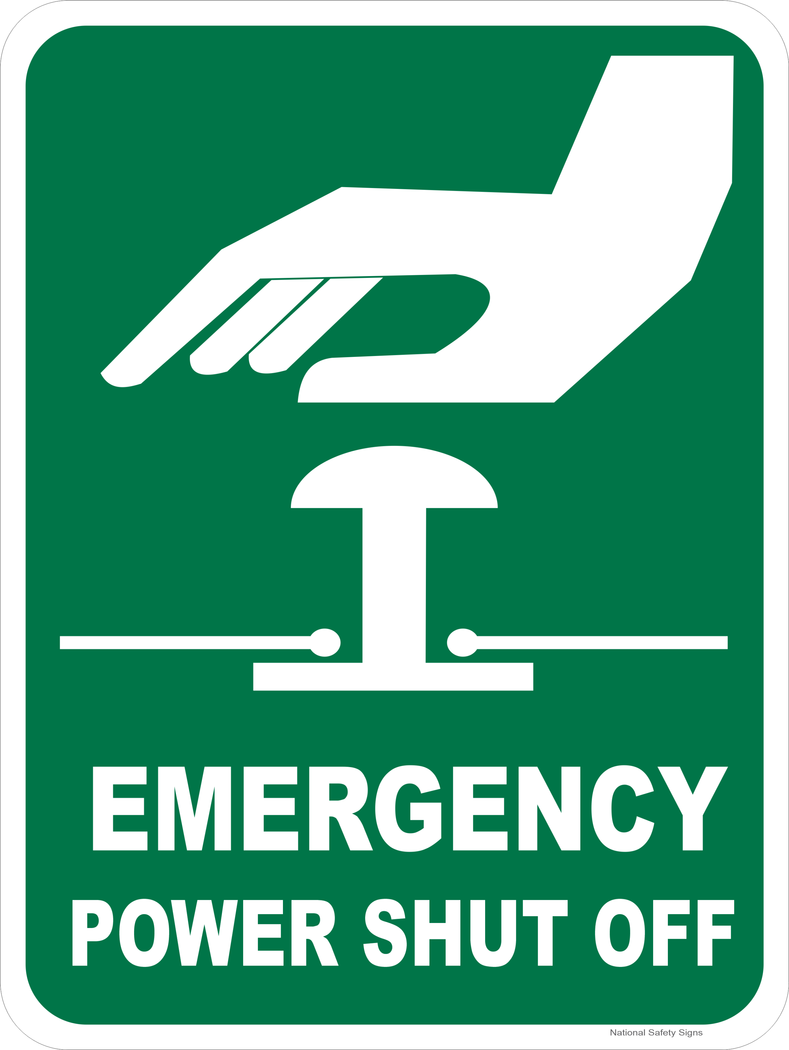 Emergency Power Shut Off sign E12139