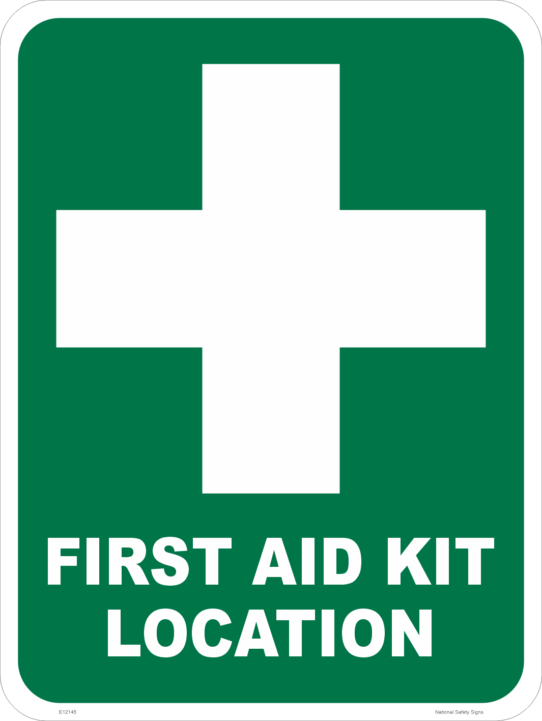 First Aid Kit Location sign E12145