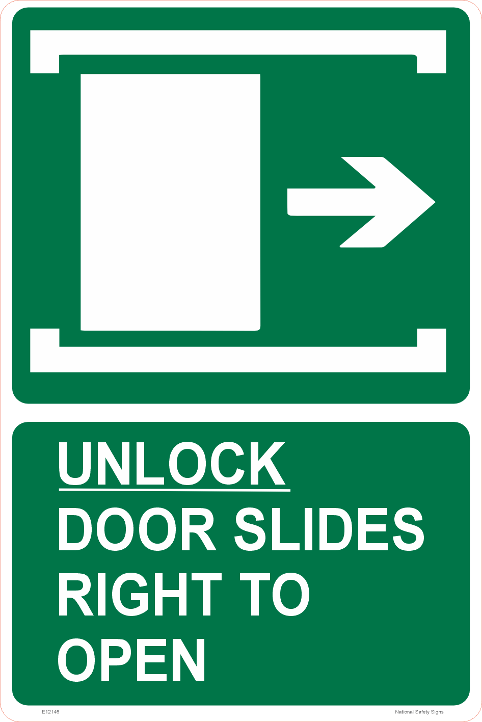 Door slides right/Left to Open E12146