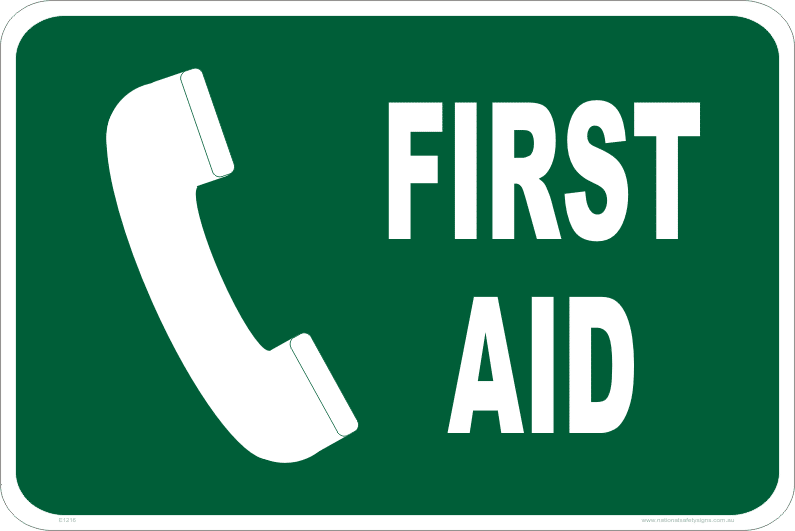 First Aid phone sign