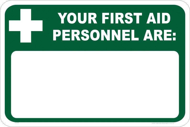 First Aid Personnel sign E1258
