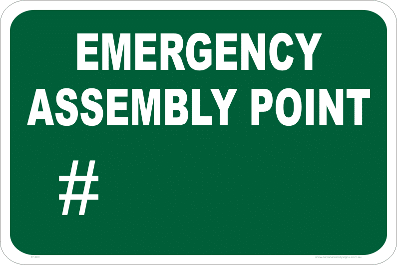 Emergency Assembly Point sign E1260