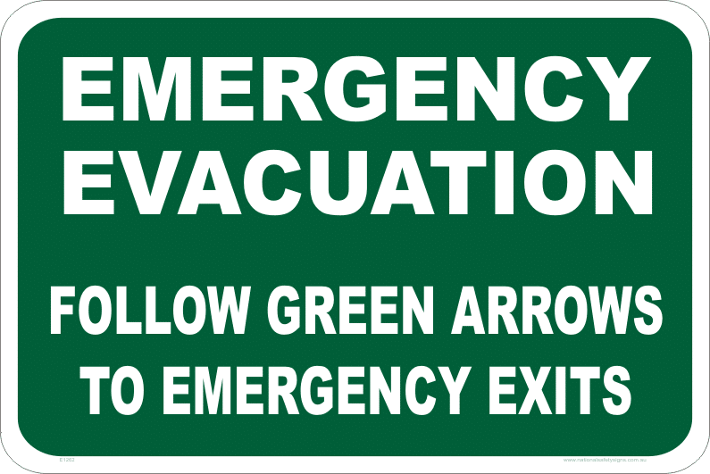 Emergency Evacuation sign E1262
