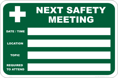 Safety Meeting sign E1263