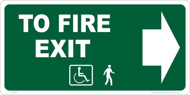 TO FIRE EXIT sign