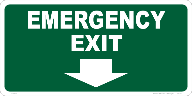 EMERGENCY EXIT sign