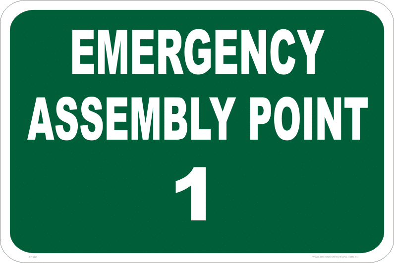 Emergency Assembly Point 1 sign E1288