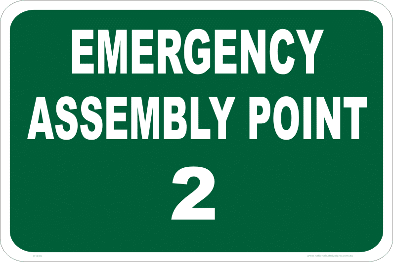 Emergency Assembly Point 2 sign E1289