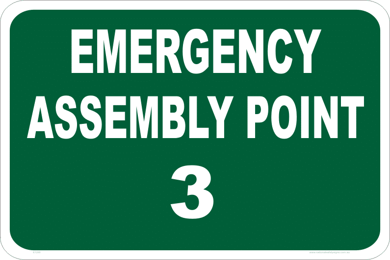 Emergency Assembly Point 3 sign E1290