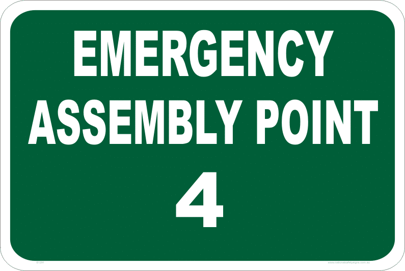 Emergency Assembly Point 4 sign E1291