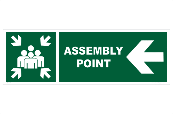 Assembly Point Left sign