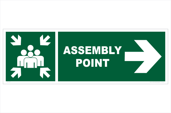 Assembly Point Right sign