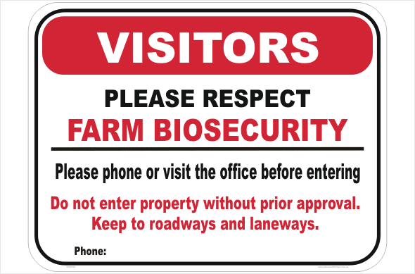Farm Biosecurity Sign