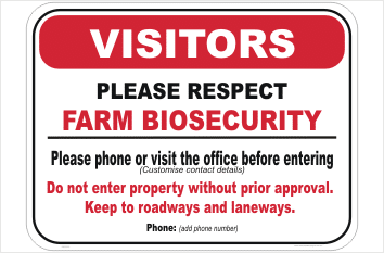 Farm Biosecurity Custom Sign