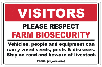 Farm Biosecurity Entrance Sign