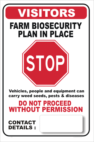 Farm Biosecurity Stop Sign