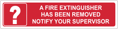 Fire Extinguisher removed sign