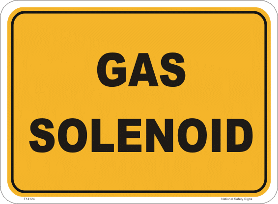 Gas Solenoid sign F14124