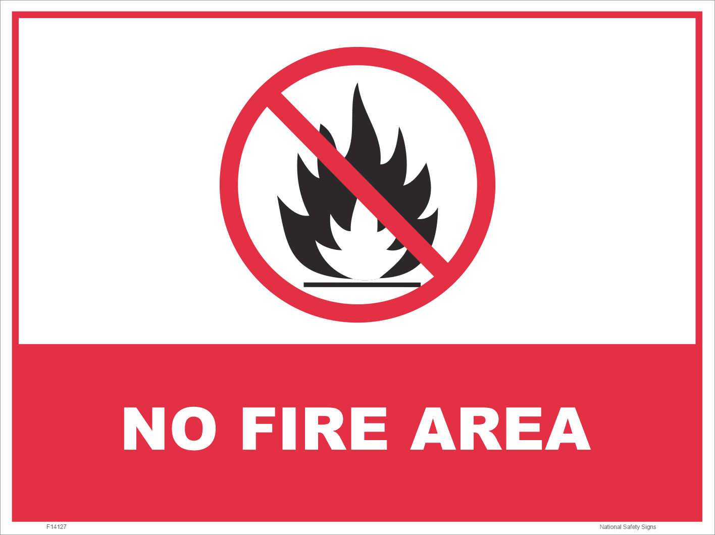 No Fire Area sign F14127