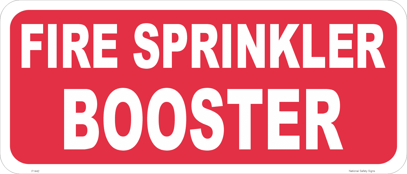 Fire Sprinkler Booster Sign F14137