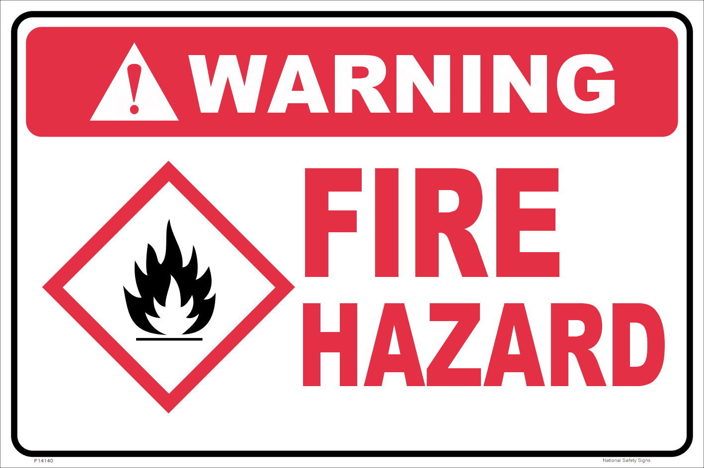 Fire Hazard sign F14140