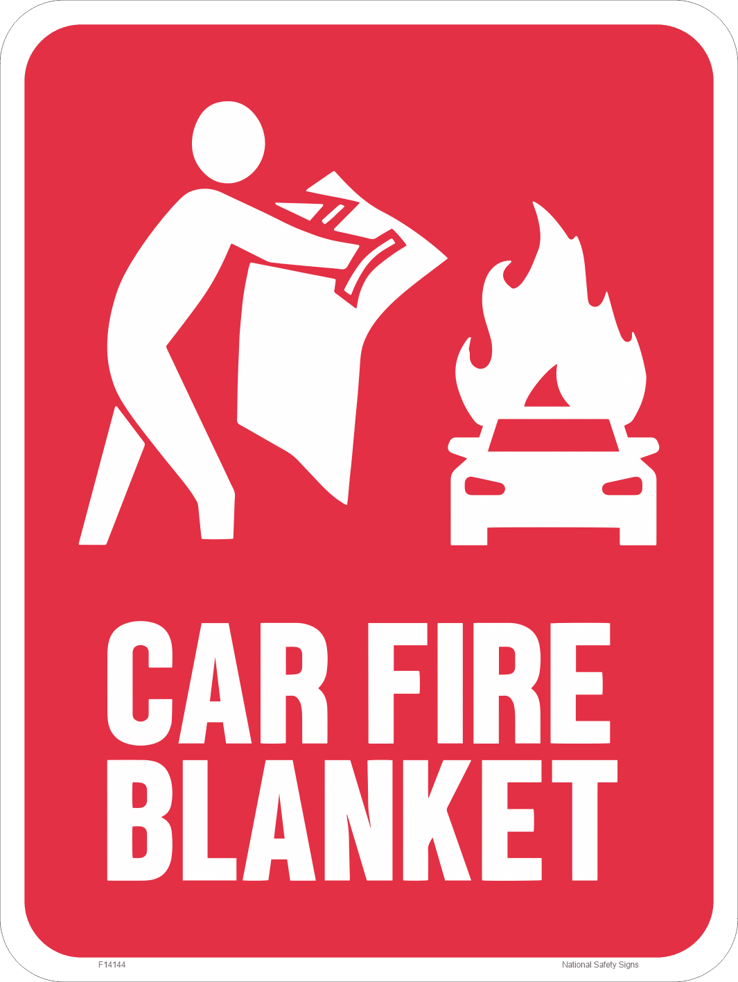 Car Fire Blanket sign F14144