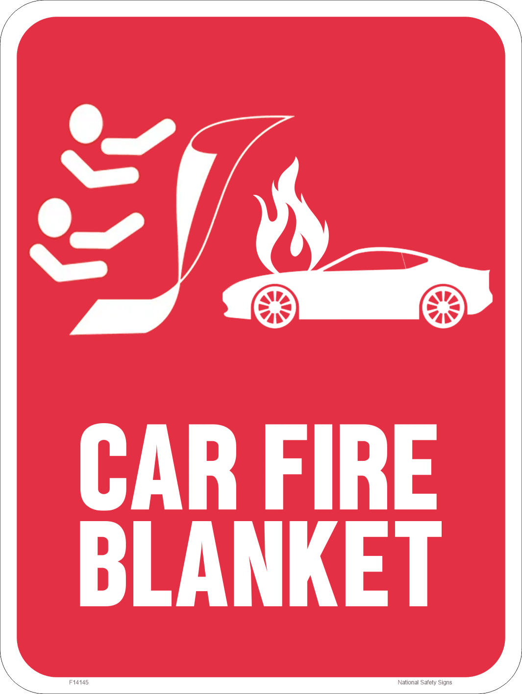 2 person Car Fire Blanket sign F14145