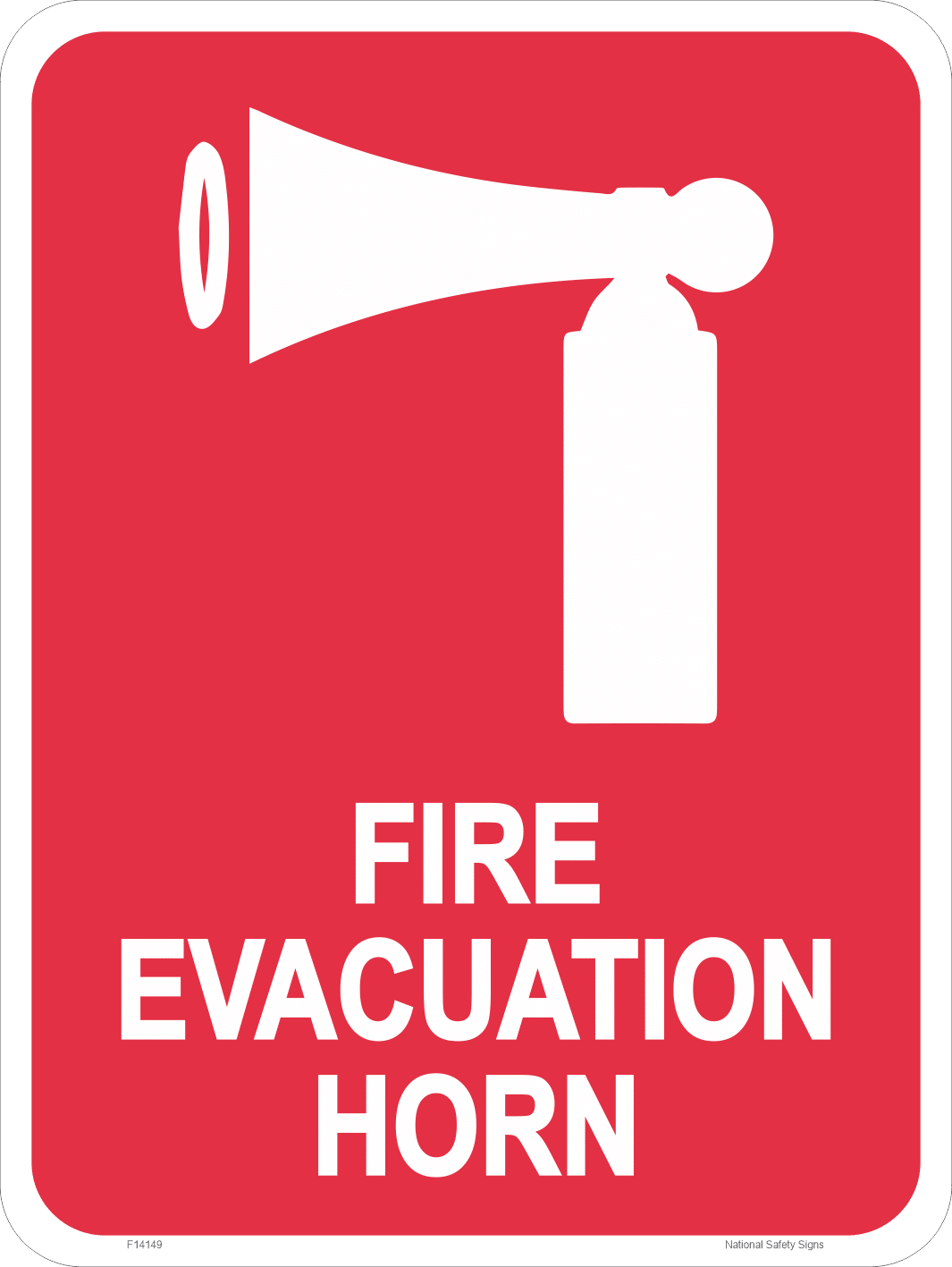Fire Evacuation Horn Sign F14149