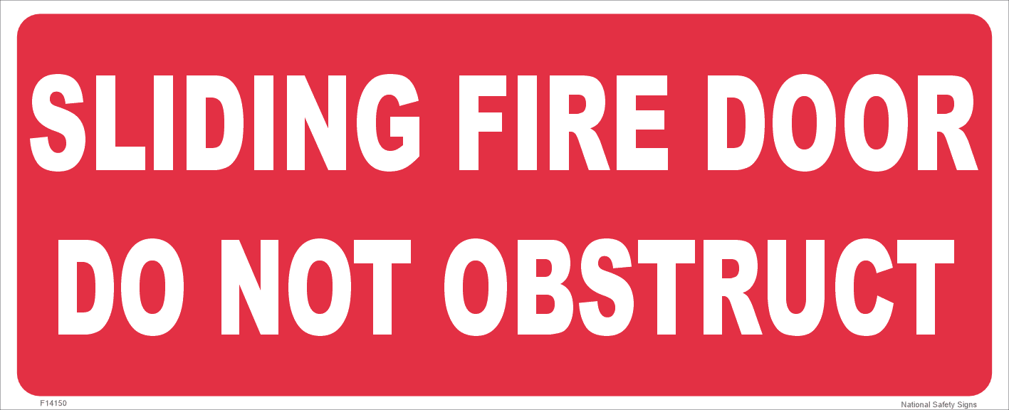 Sliding Fire Door Sign F14150