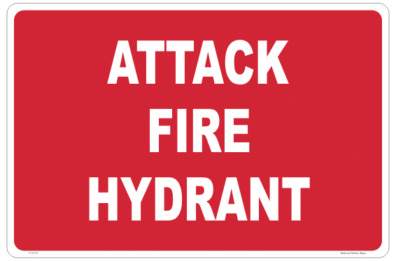 Attack Fire Hydrant sign F14113