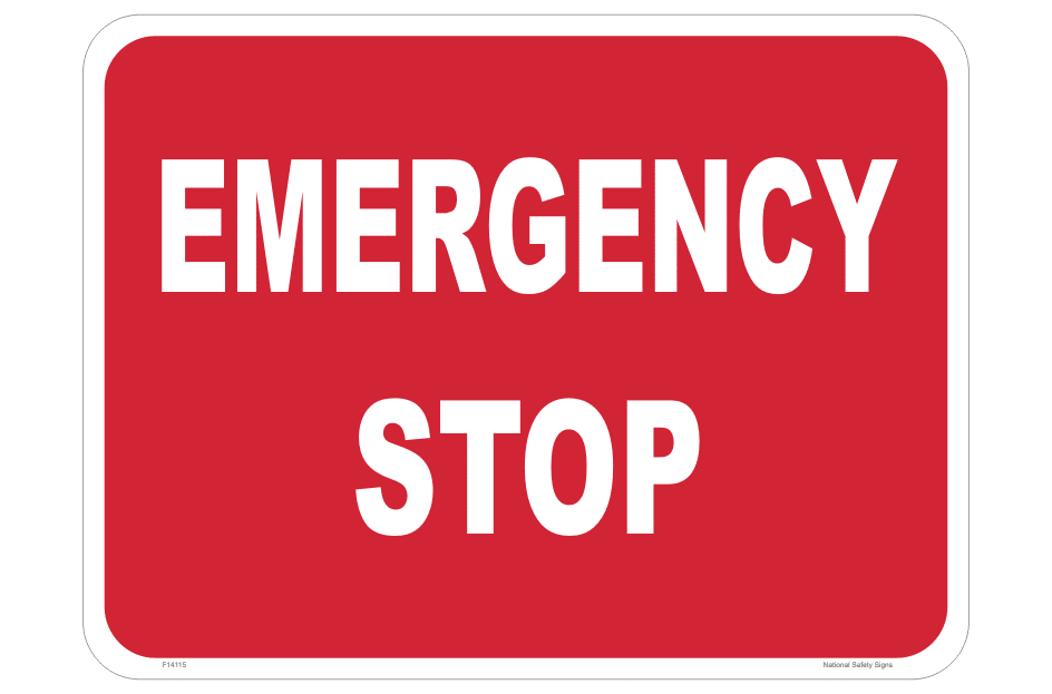 Emergency Stop label
