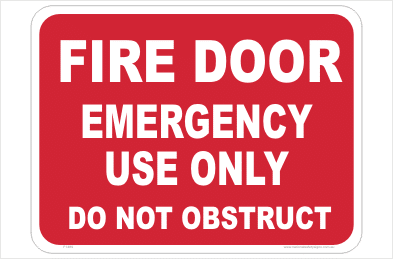 Fire Door Emergency sign