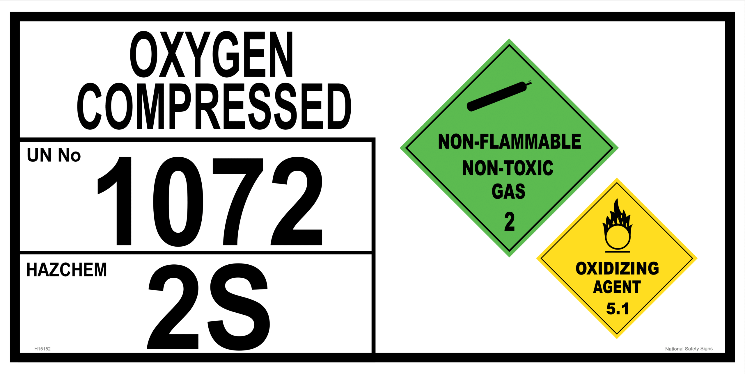 Oxygen Compressed storage panel H15152