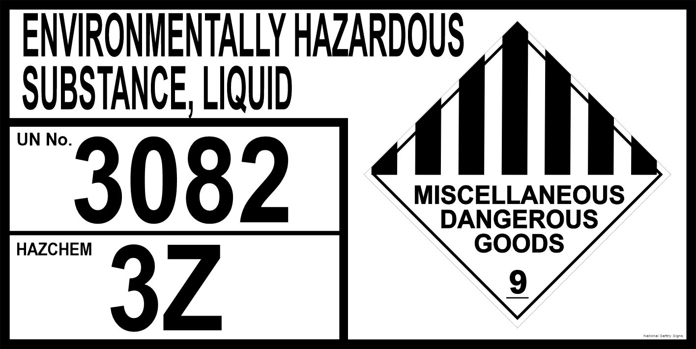 Environmentally Hazardous Substance Storage 3082 Hazchem Sign H15187