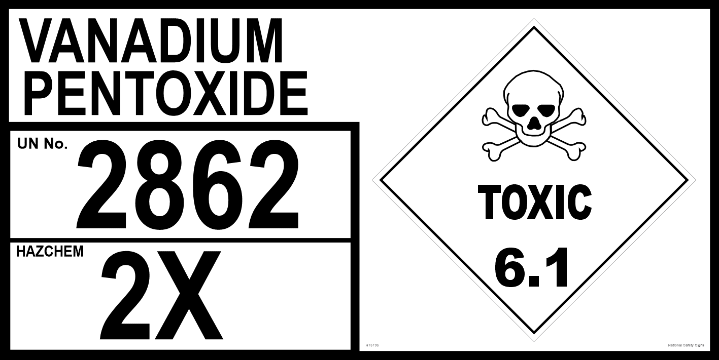 Vanadium Pentoxide Storage EIP H15195