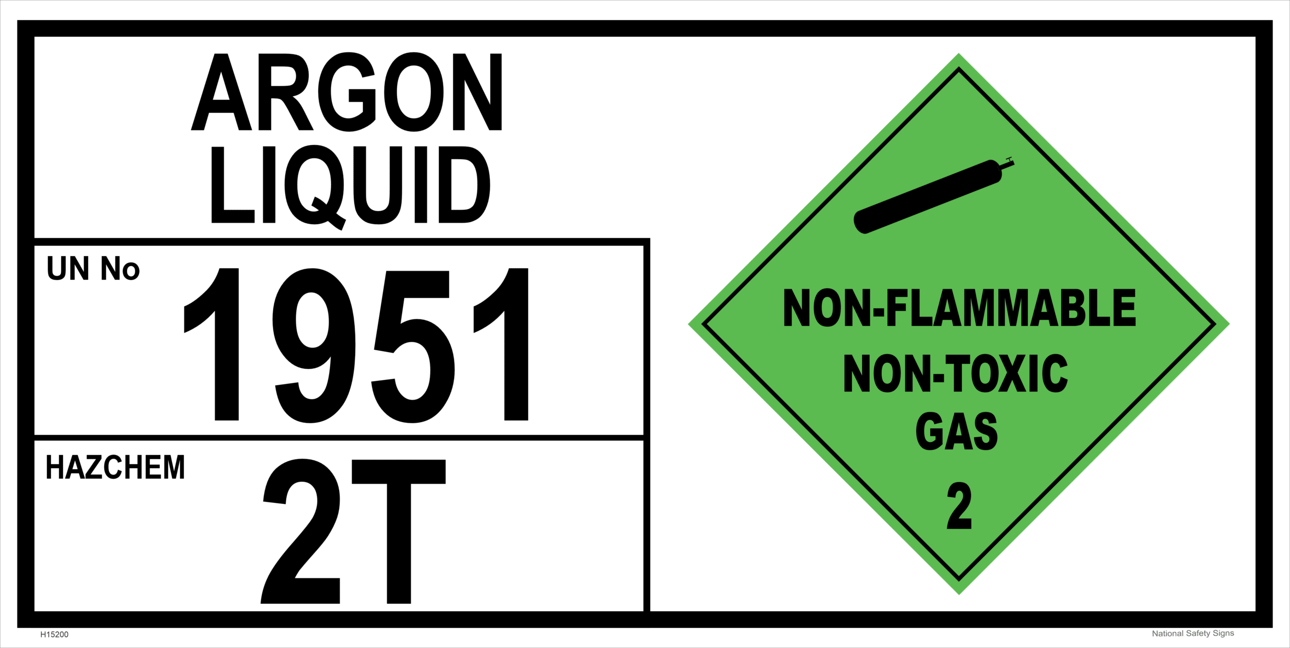 Argon Liquid Storage panel H15200