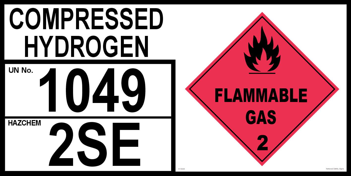 Emergency Information Panel (EIP) Compressed Hydrogen H15206