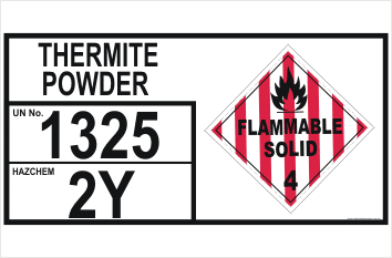 Emergency Information Panel Thermite Powder storage
