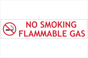 No Smoking flammable gas sign