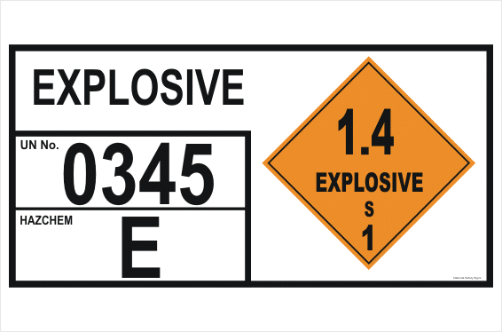 Explosives 1.4 S Storage information Panel