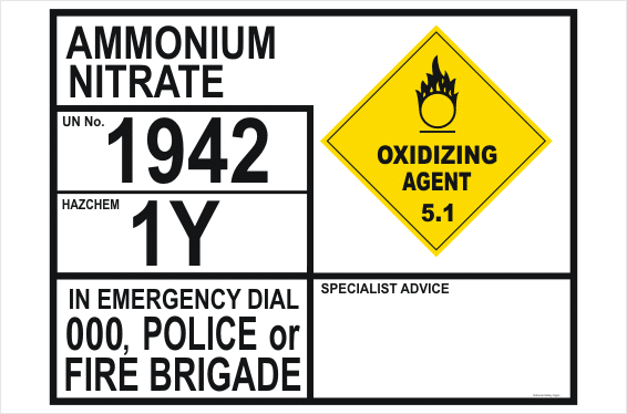 Ammonium Nitrate transport Panel