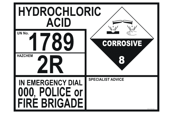 Hydrochloric Acid Transport Panel H15143