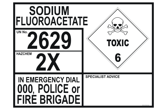 Sodium Fluoroacetate Emergency Information Panel