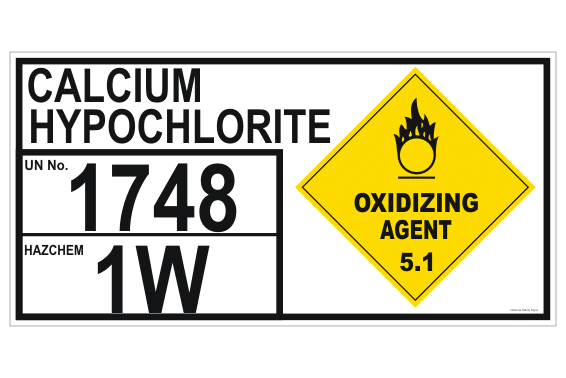 Calcium Hypochlorite UN1748 Panel