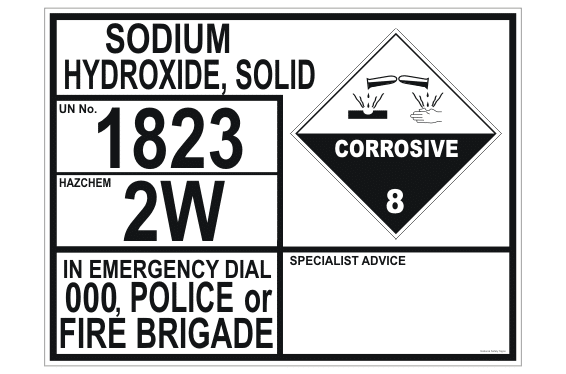Sodium Hydroxide Solid Transport Panel