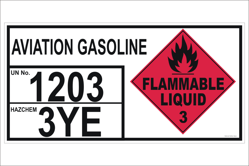 Aviation Gasoline Emergency Information Panel H15169