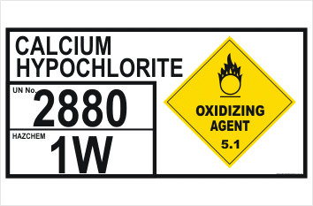 Calcium Hypochlorite 2880 Hazchem sign