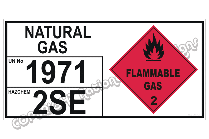 Natural Gas sign UN1971 H1568