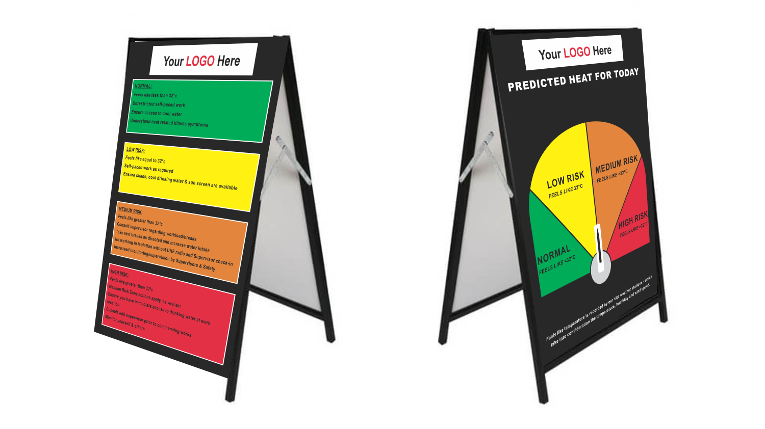 Custom Predicted Heat Sign and A-Frame Doublesided A4058
